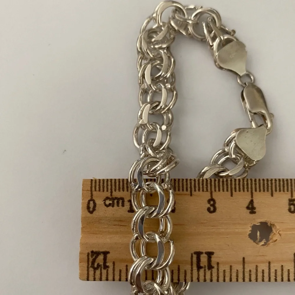 Unisex 925 silver handmade bracelet 10mm